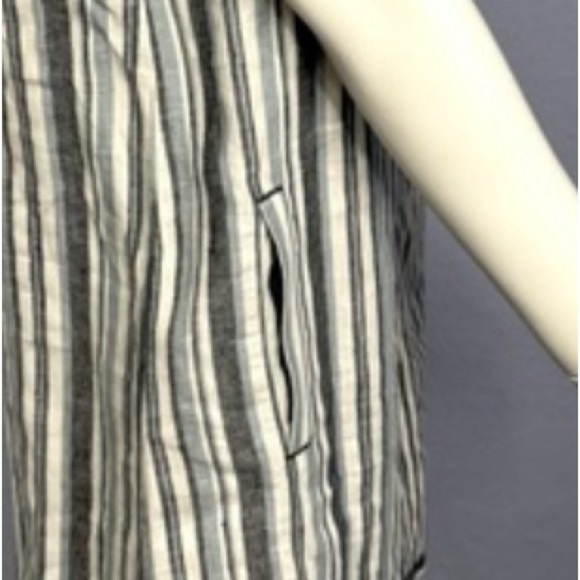 J. Jill Love Linen Dress Sleeveless 100% Linen Blue White Stripe Shift Nautical - Picture 4 of 7